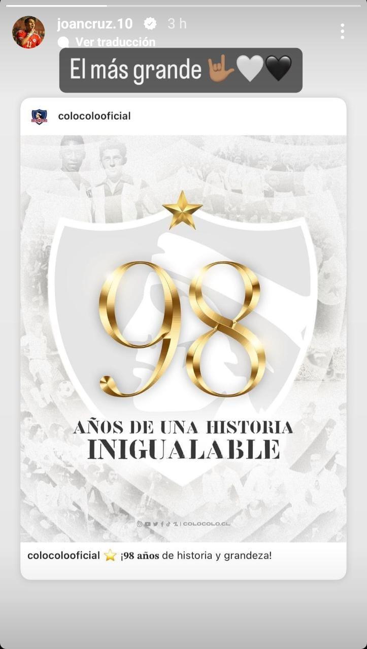 Joan Cruz por el aniversario de Colo Colo.