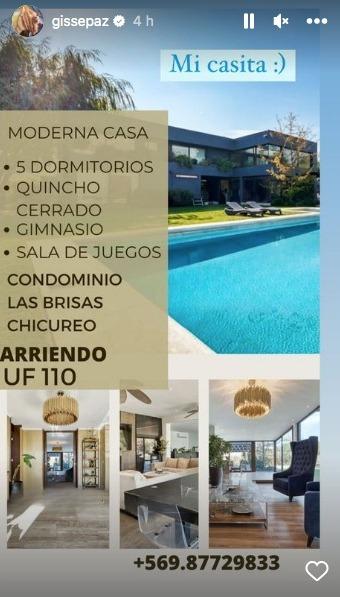Gissella Gallardo puso en arriendo casa que compartía con Mauricio Pinilla. / Foto: Instagram