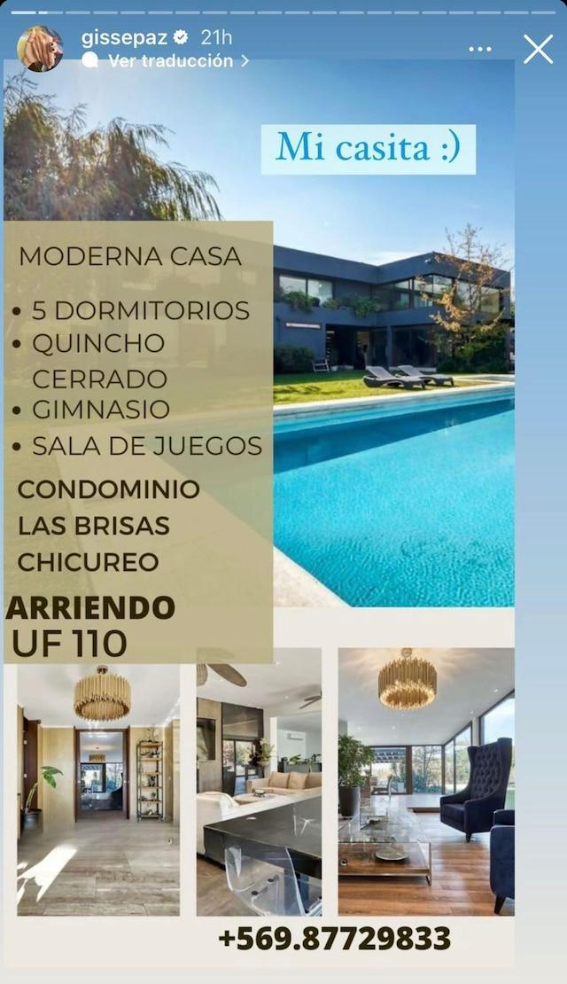 Instagram - La casa que arrienda Gissella Gallardo