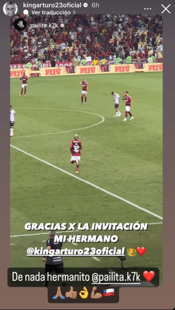 Captura de Instagram - Pailita viendo a Vidal.