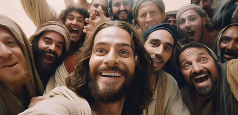 Inteligencia artificial crea selfie de Jesús y los 12 apóstoles en última cena