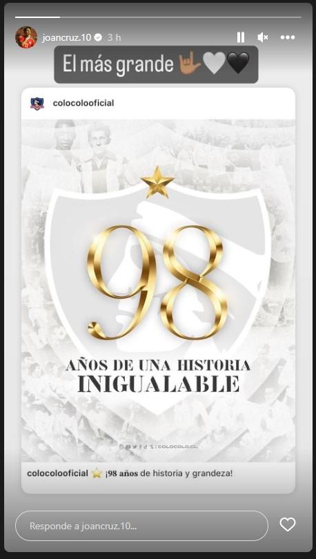 El saludo de Joan Cruz a Colo-Colo