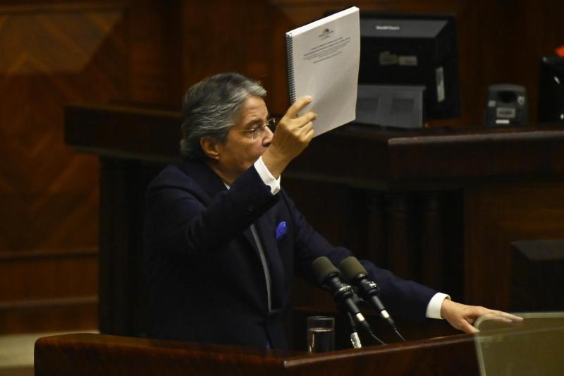 AFP - Guillermo Lasso durante su juicio político