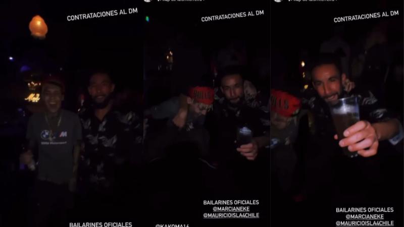 Mauricio Isla tuvo una desenfrenada noche junto a Marcianeke. / Foto: captura Instagram