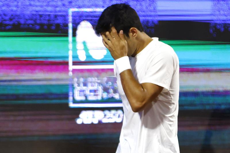 Cristian Garin en el ATP 250 de Santiago.