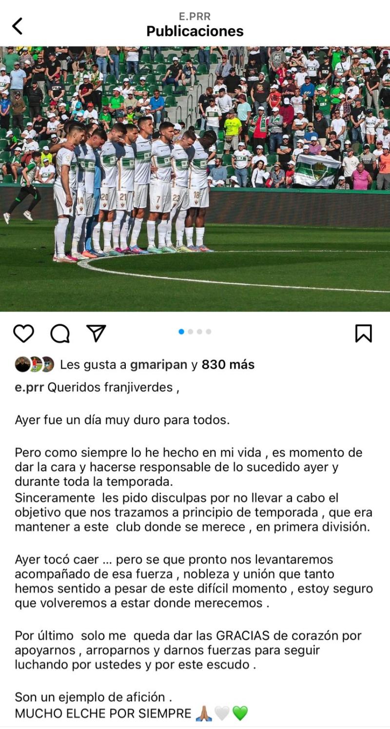 El mensaje de Enzo Roco a los hinchas del Elche.