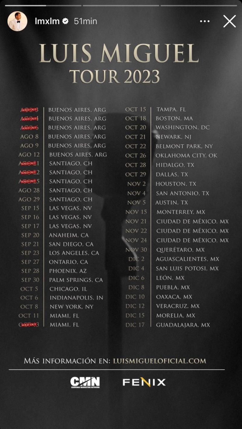 Instagram - Luis Miguel agrega más fechas para Chile