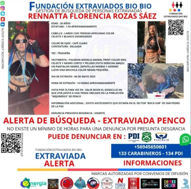 Facebook - Joven desaparecida en Penco