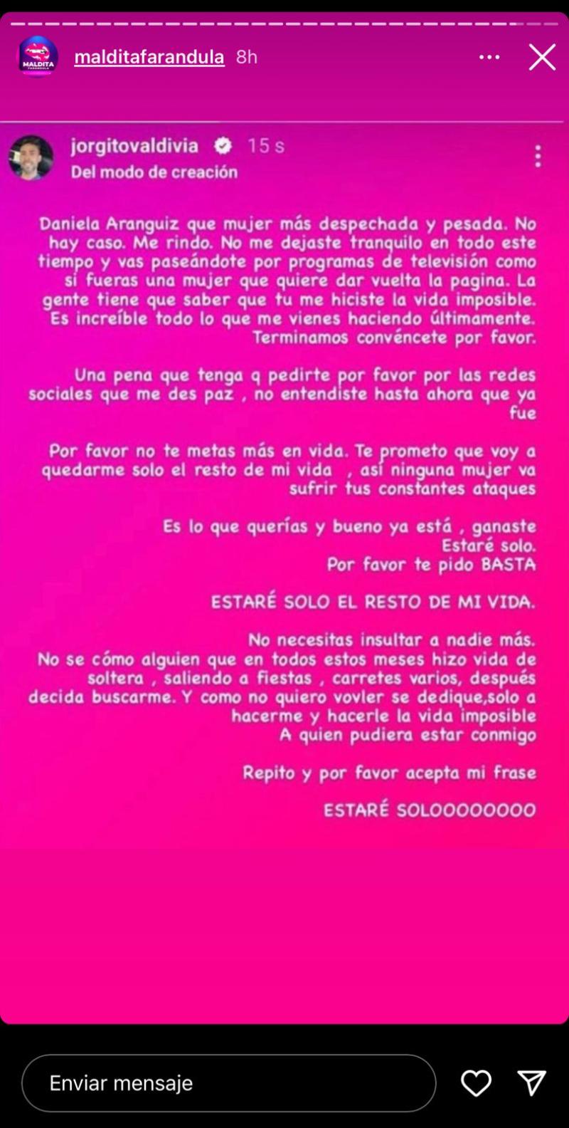 El descargo de Jorge Valdivia.