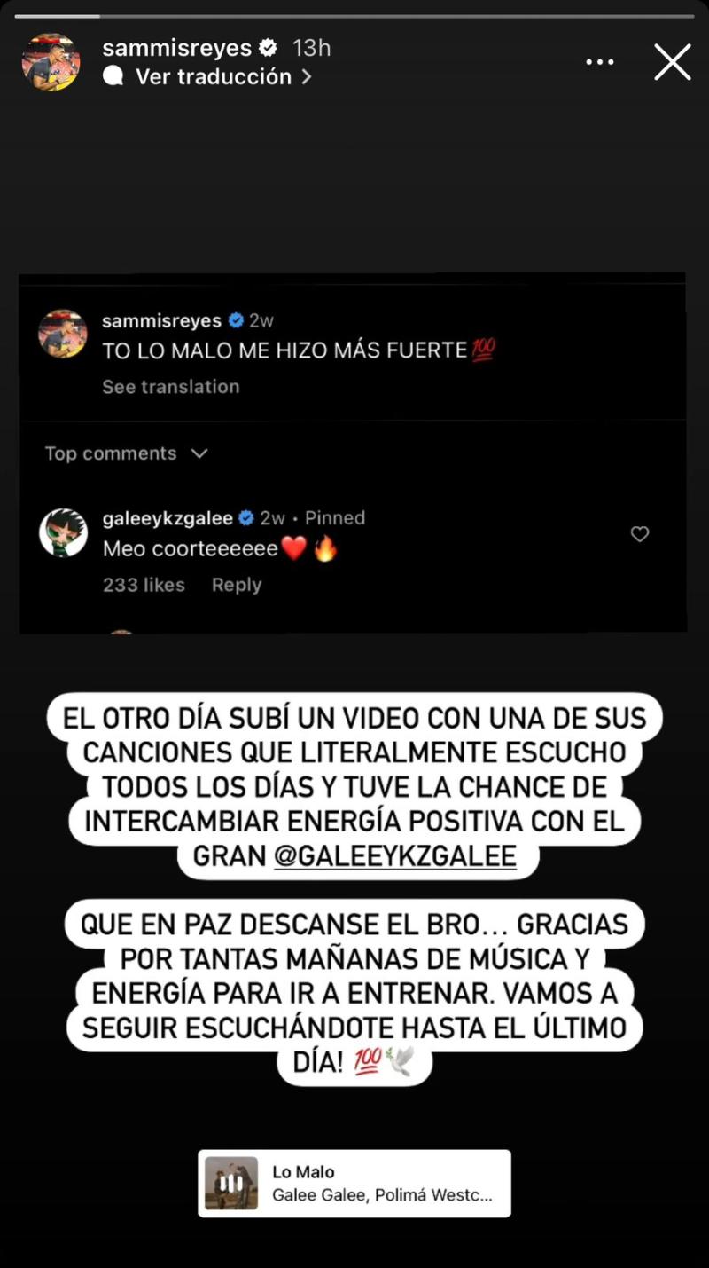 La publicación de Sammis Reyes.