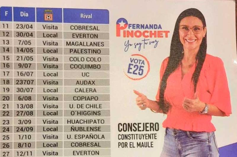 Curicó Unido emplazó a Evopoli por utilizar su escudo en campaña política. / Foto Twitter