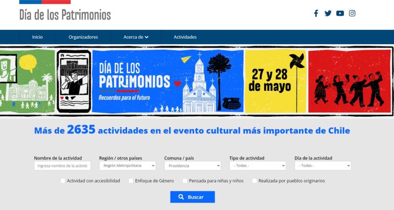 Buscador de actividades Día de los Patrimonios