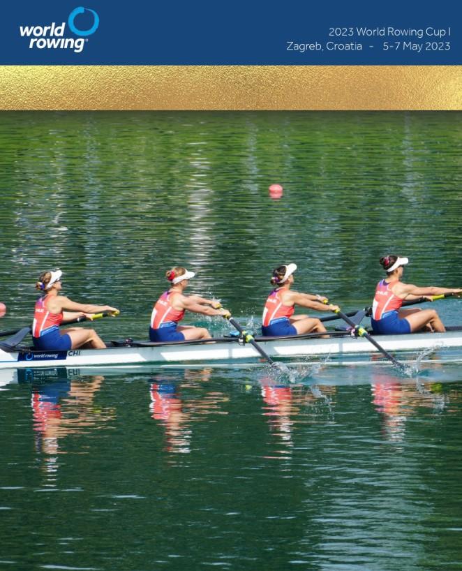 Las chilenas se colgaron la medalla de oro en el Mundial de Remo Foto: World Rowing