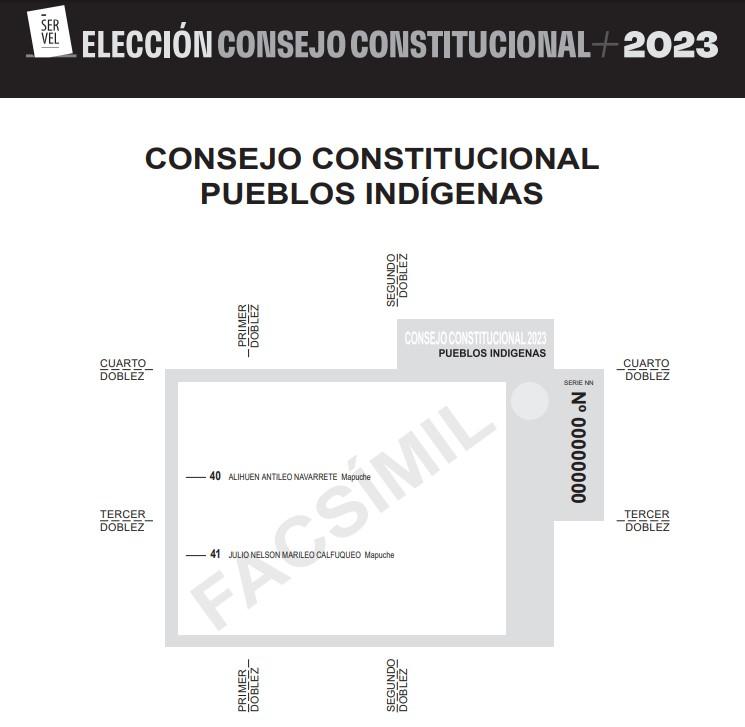 Servel - Papeleta elecciones al Consejo Constitucional