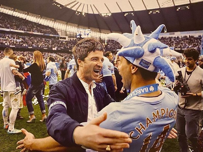Noam Gallagher festejando un título de Premier League del Manchester City - Instagram