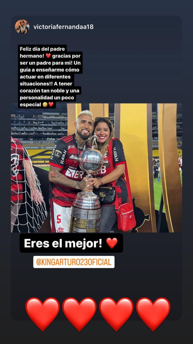 Victoria Pardo sobre Arturo Vidal (Instagram)