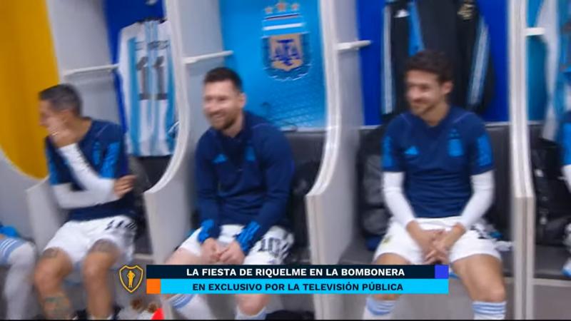 Lionel Messi se encuentra en la despedida de Juan Román Riquelme. Imagen: Pantallazo.
