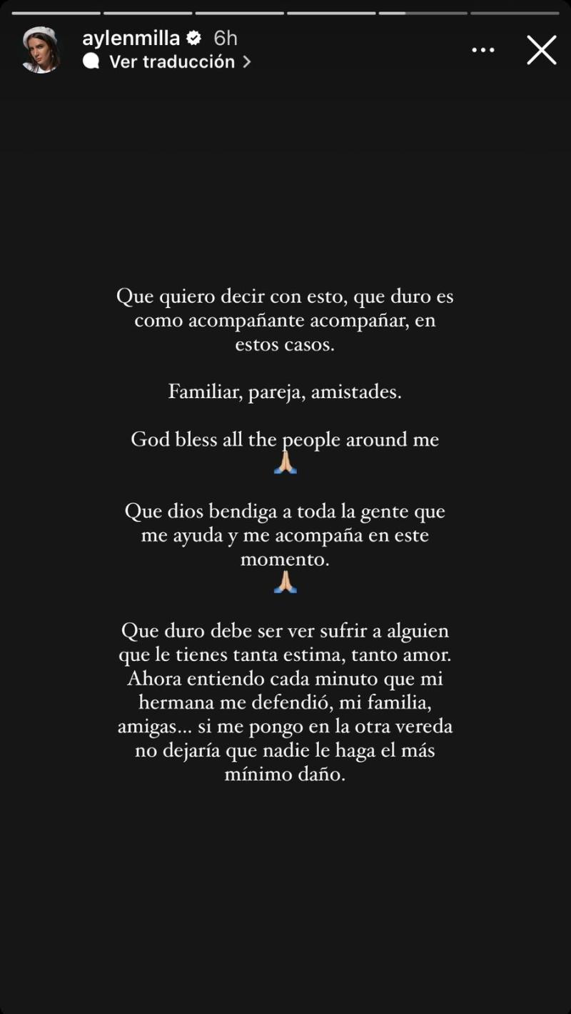 Instagram (@aylenmilla) - Mensaje de Aylén Milla