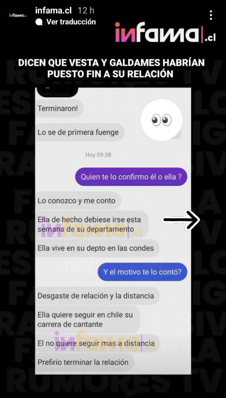 El fin de la relación de Vesta Lugg y Pablo Galdames - Infama.cl