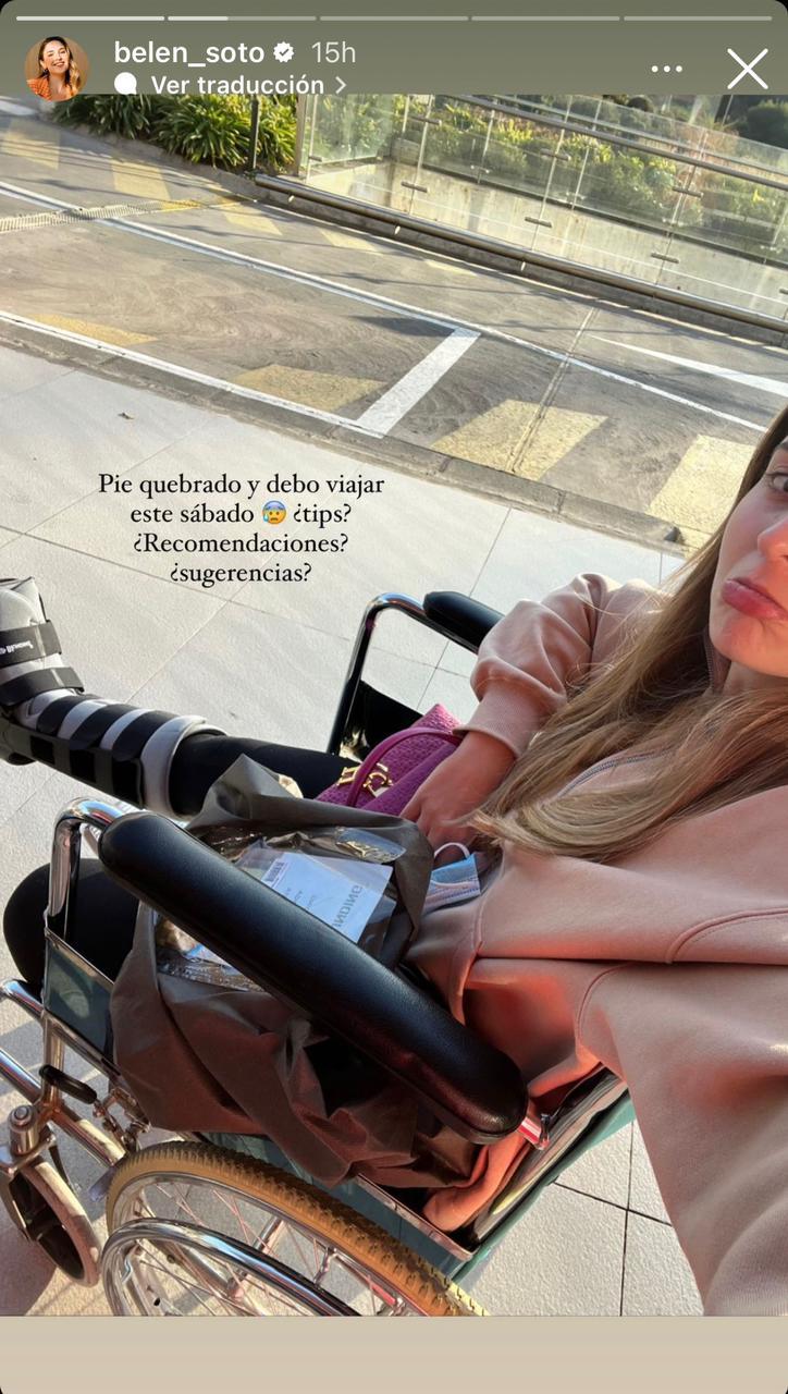 Instagram (@belen_soto) - Belén Soto sufrió lesión en su pie