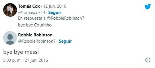 La burla de Robbie Robinson contra Messi.