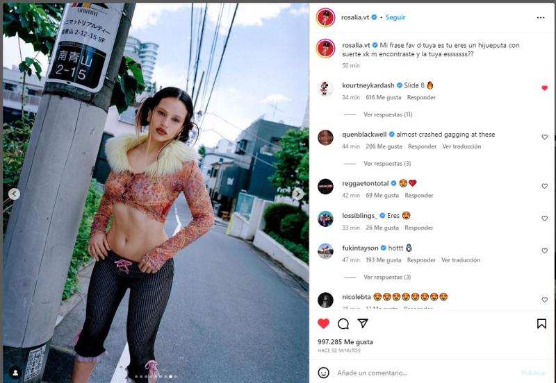 La imagen de Rosalía y la reacción de Kim Kardashian