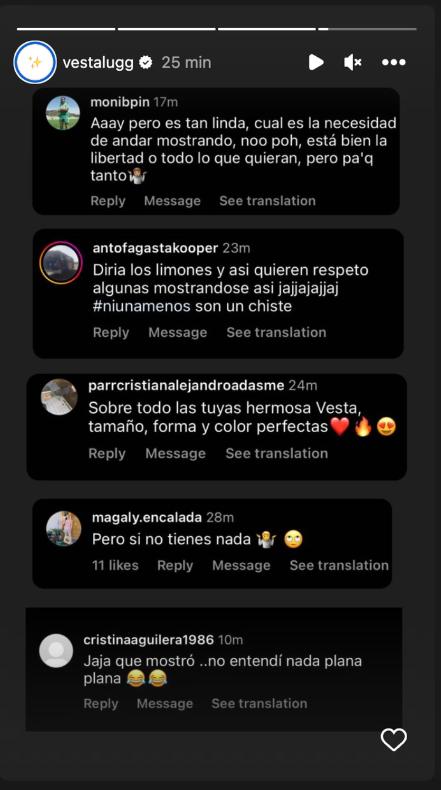 Los misóginos mensajes que recibió Vesta Lugg tras compartir fotografía a torso desnudo.