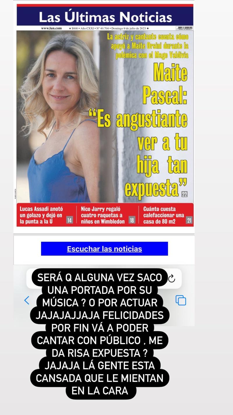 La respuesta de Daniela Aránguiz a la mamá de Maite Orsini - Instagram