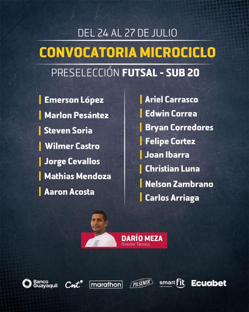 Christian Luna estaba en la prenómina de Ecuador para el futsal sub 20 - Instagram