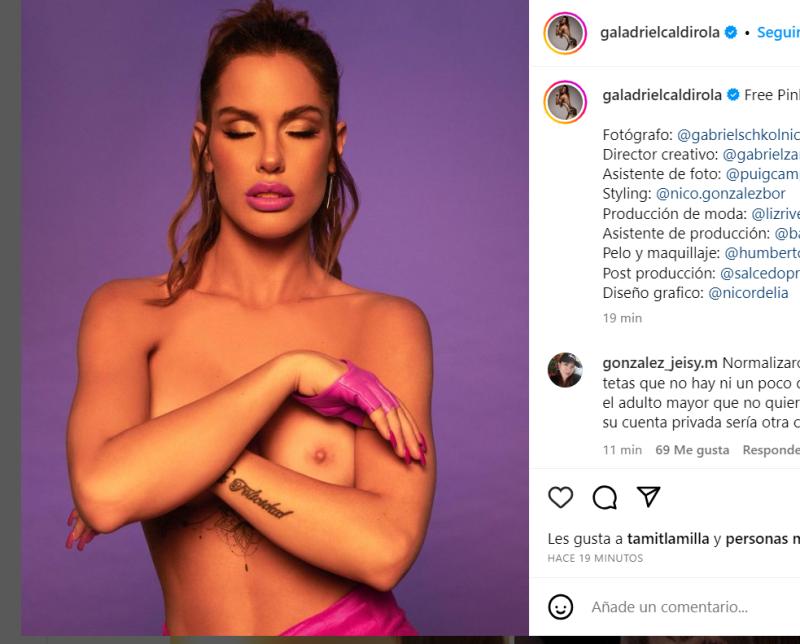 El osado desnudo artístico de Gala Caldirola.