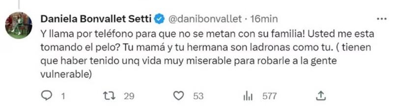 Daniela Bonvallet arremetió nuevamente contra Giorgio Jackson. Imagen: Pantallazo.