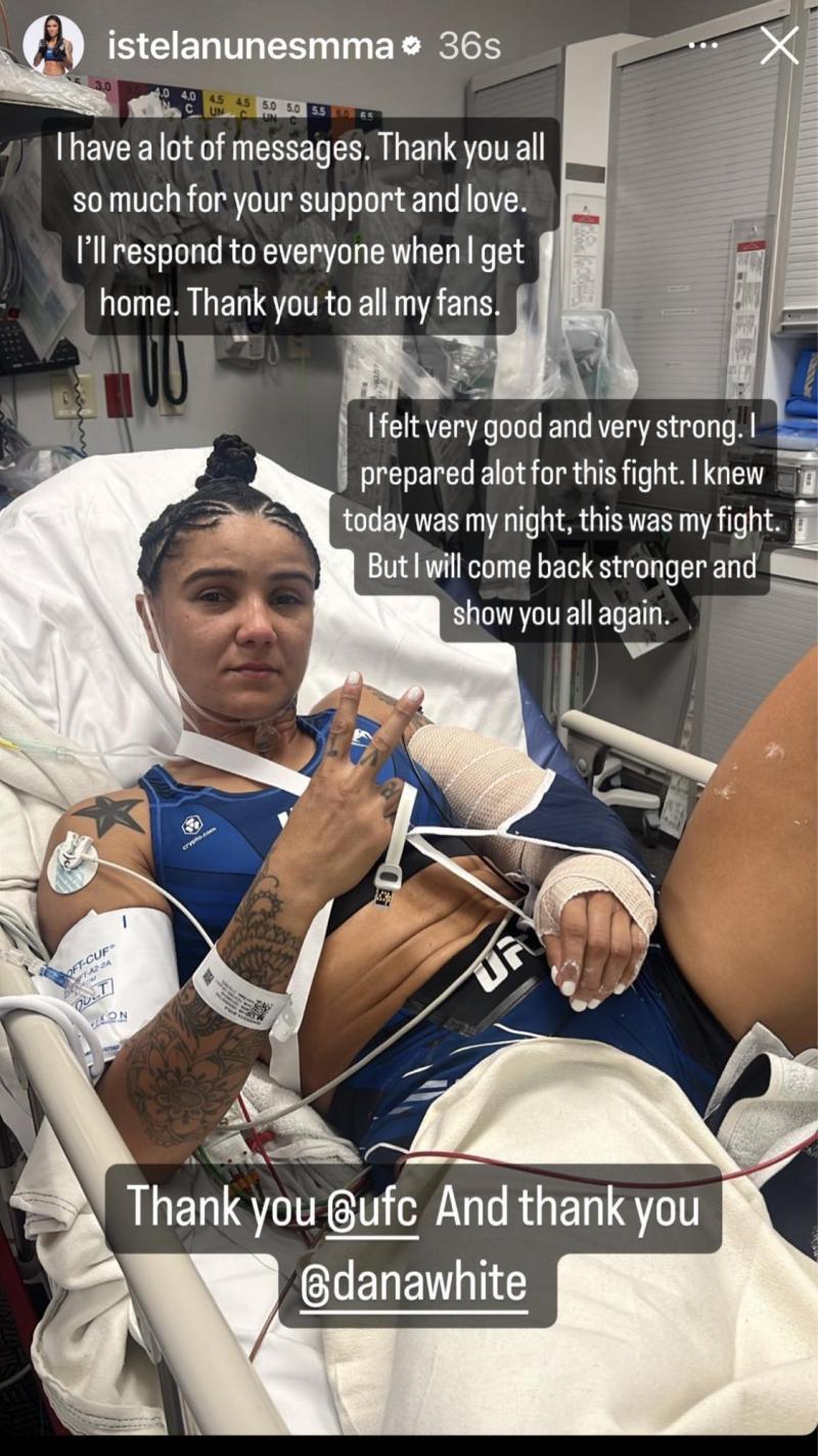 Instagram - Istela Nunes sufre escalofriante lesión en la UFC