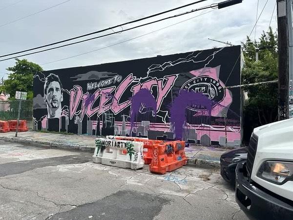 Así quedó el mural de Lionel Messi en Miami.