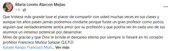 Mensajes por la muerte de Francisco Múñoz (Facebook)