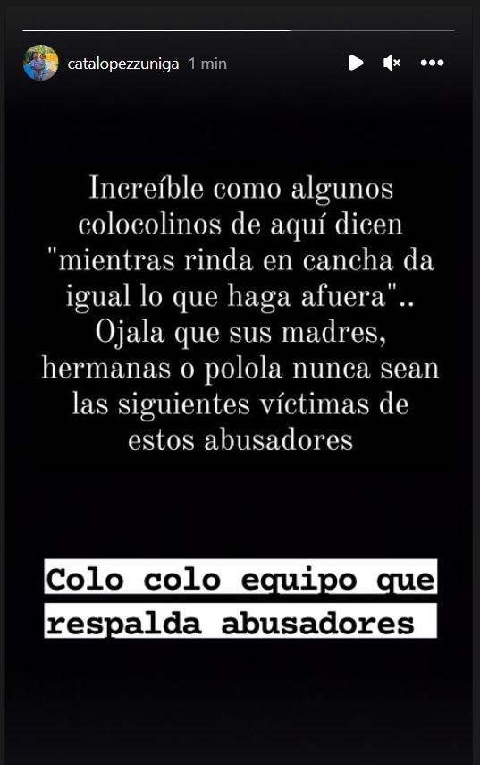 Catalina López expresó su enojo tras el duelo de Colo Colo. Imagen: Pantallazo.