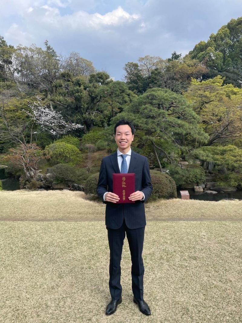 Yutaka Matsubara durante su graduación en la Universidad de Waseda (Cedida)