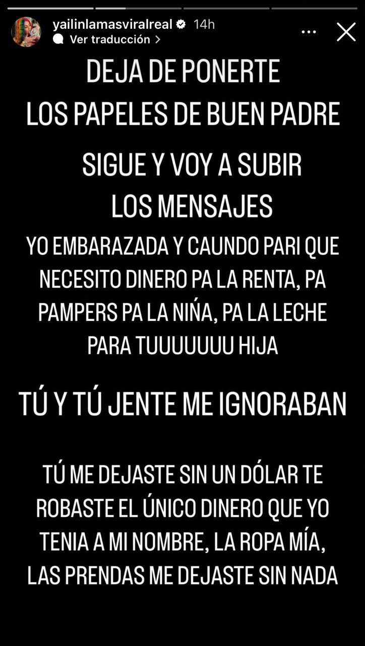 Instagram (@yailinlamasviralreal) - Acusación de Yailin contra Anuel AA