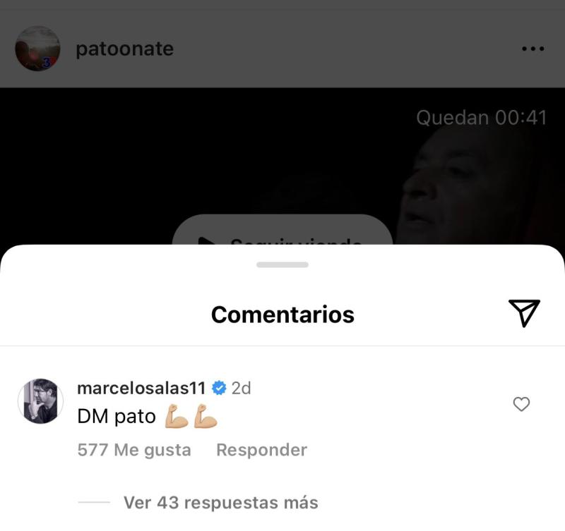 Instagram - Mensaje de Marcelo Salas a Patricio Oñate