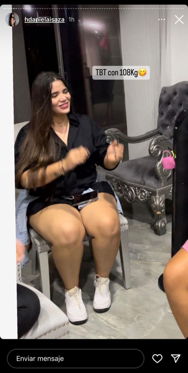 Hija de Sonia Isaza: "TBT con 108 kilos"