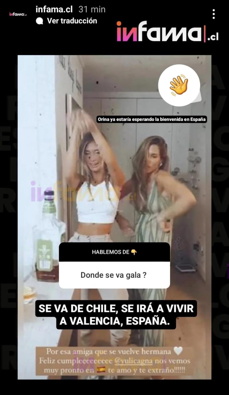 Gala Caldirola se va de Chile (Infama)