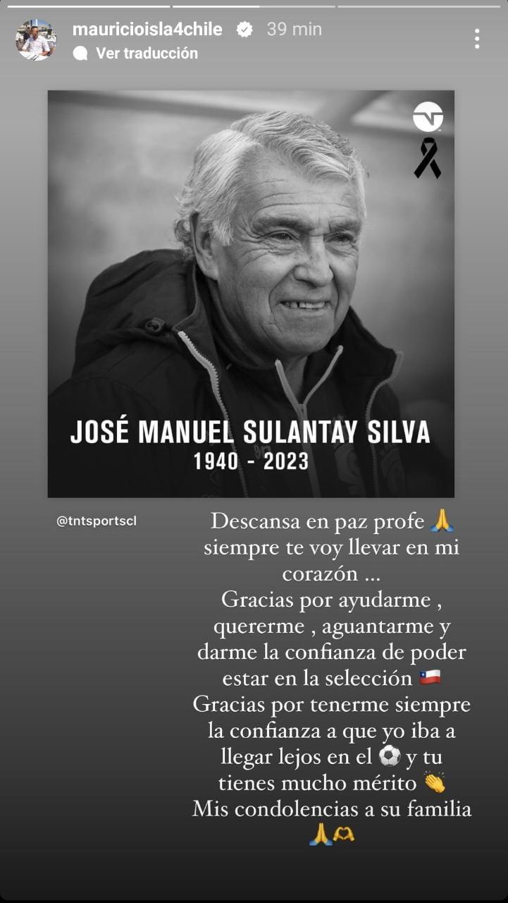 Mauricio Isla despidió a José Sulantay. Crédito: @mauricioisla4chile