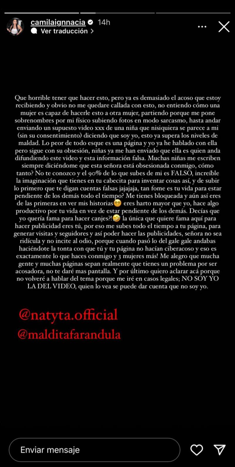 Ex pareja de Jordhy Thompson lanzó fuerte descargo tras ser acusada de protagonizar video íntimo.