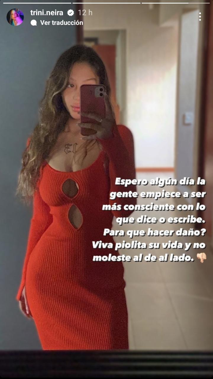 Trini Neira lanzó duro mensaje a través de sus redes sociales. / Foto: @trini.neira