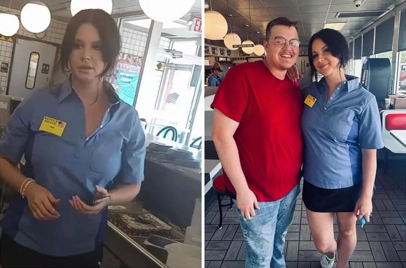 Captura - Lana del Rey es captada vendiendo waffles y atendiendo público en local de Estados Unidos