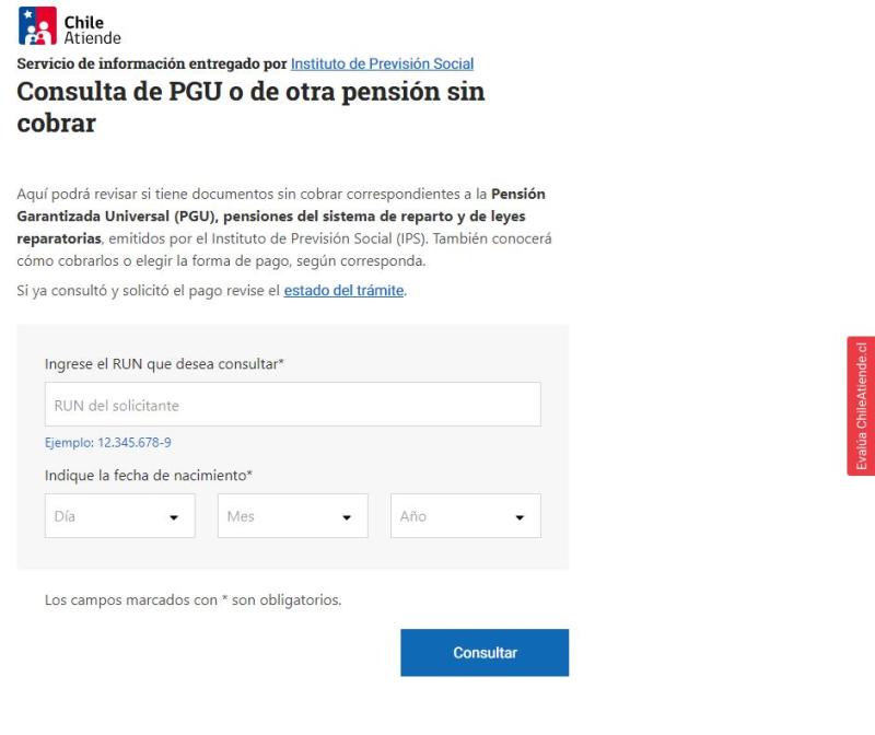ChileAtiende - Portal de consultas de pensiones por cobrar