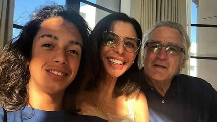 Robert de Niro junto a su hija y Leonardo, su nieto recién fallecido.