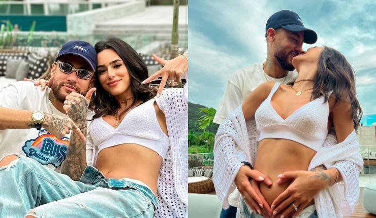 Neymar junto a la madre de su hijo, Bruna Biancardi.