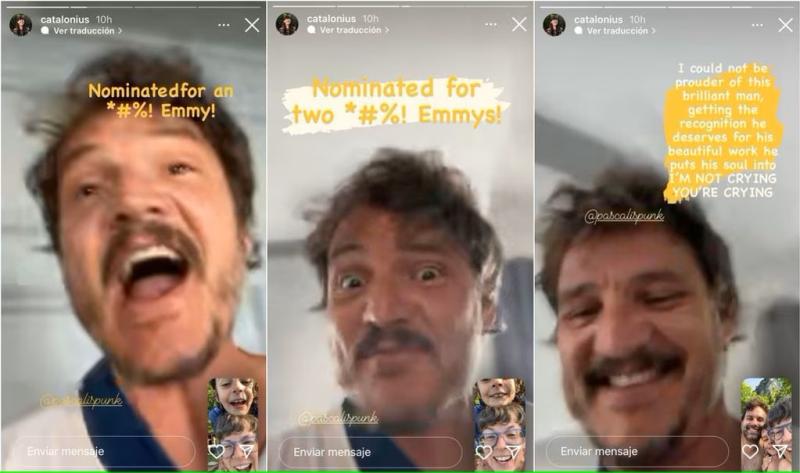 La reacción de Pedro Pascal tras sus nominaciones a los Emmy.
