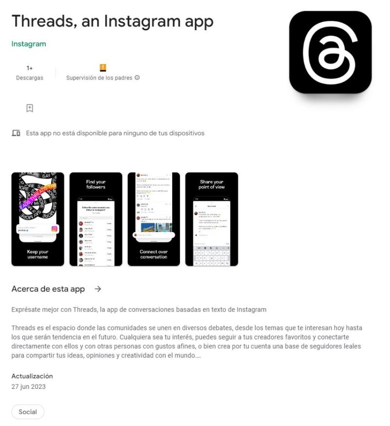 Captura de pantalla - Threads, el "Twitter de Instagram"