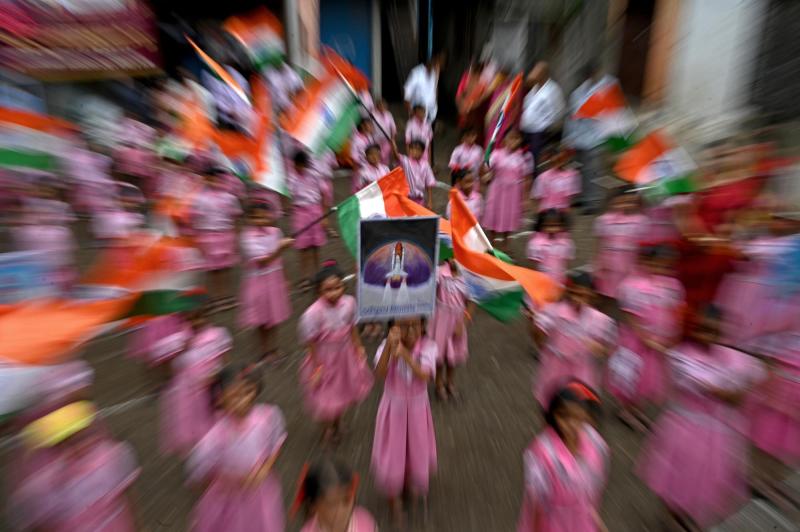 La nave india Chandrayaan-3 causó revuelo en India - AFP